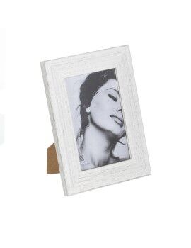 Moldura de Fotos Branco Cinzento Madeira Cristal 15 x 1 x 20 cm