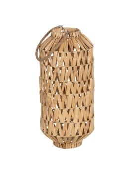 Farol Portavelas Farol Beige Metal Cristal Jacinto de agua 27 x 27 x 59 cm