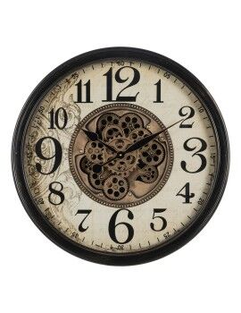 Relógio de Parede Preto Creme Cristal Ferro 66 x 9,5 x 66 cm (3 Unidades)