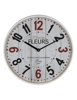 Reloj de Pared Blanco Madera Cristal 40 x 40 x 4,5 cm