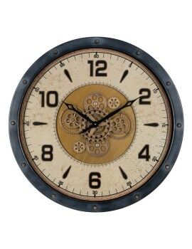 Relógio de Parede Preto Dourado Cristal Ferro 72 x 9 x 72 cm (3 Unidades)