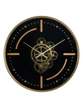 Relógio de Parede Preto Dourado Ferro 46 x 7 x 46 cm