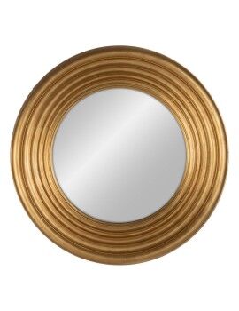 Espelho de parede Dourado Cristal madeira de pinho 78 x 78 cm