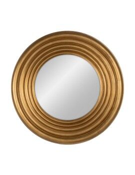 Espelho de parede Dourado Cristal madeira de pinho 65 x 65 cm
