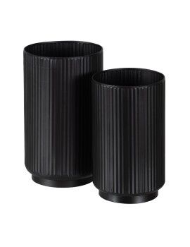 Conjunto de vasos Preto Ferro 16,5 x 16,5 x 28 cm (2 Unidades)