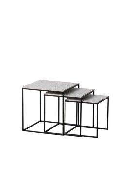 Jogo de 3 mesas Preto Cinzento Ferro 45 x 45 x 46 cm (3 Unidades)