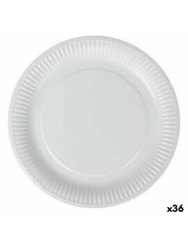 Conjunto de pratos Algon Descartáveis Cartão Branco 25 Peças 18 cm (36 Unidades)
