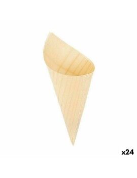 Conjunto de Tigelas Algon Cones Descartáveis Madeira 5 Peças 24 cm (24 Unidades)