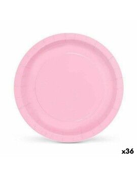 Conjunto de pratos Algon Descartáveis Cartão 20 cm Cor de Rosa 10 Peças (36 Unidades)