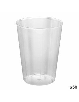 Set de vasos reutilizables Algon Sidra Transparente 4 Piezas 480 ml (50 Unidades)