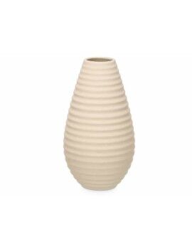 Vaso Bege Cerâmica 19 x 33 x 19 cm (4 Unidades) Riscas