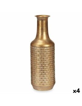 Vaso Dourado Metal 14 x 46 x 14 cm (4 Unidades) Com relevo