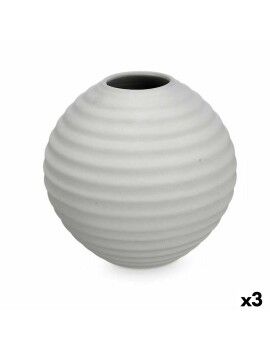 Vaso Cinzento Cerâmica 25 x 25 x 25 cm (3 Unidades) Esfera