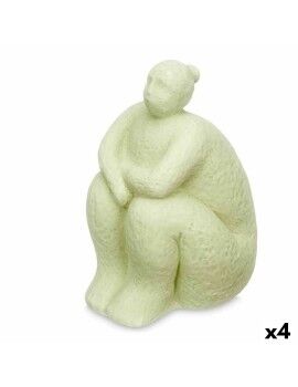 Figura Decorativa Verde Dolomite 18 x 30 x 19 cm (4 Unidades) Mulher Sentado