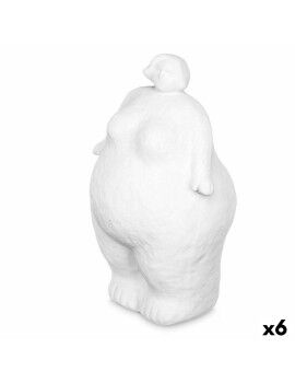 Figura Decorativa Branco Dolomite 14 x 25 x 11 cm (6 Unidades) Mulher De pé