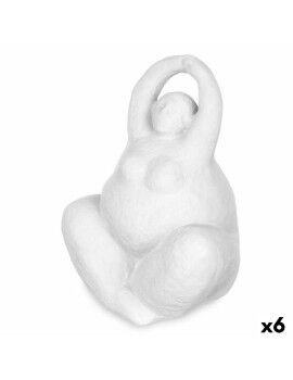 Figura Decorativa Branco Dolomite 14 x 18 x 11 cm (6 Unidades) Mulher Yoga