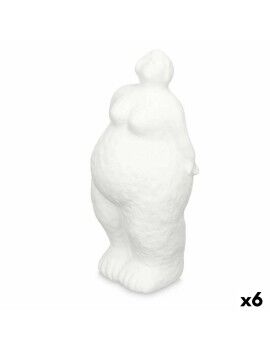 Figura Decorativa Branco Dolomite 14 x 34 x 12 cm (6 Unidades) Mulher De pé