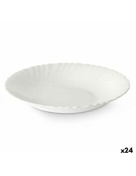 Plato Hondo Blanco Vidrio 21,5 x 3 x 21,5 cm (24 Unidades)