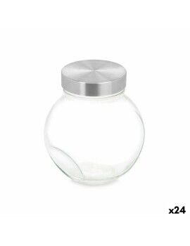 Frasco de bolachas Transparente Vidro 700 ml (24 Unidades) Com tampa Ajustável