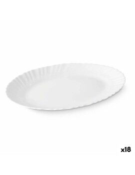 Fuente de Cocina Blanco Vidrio 34 x 2,5 x 25 cm (18 Unidades)