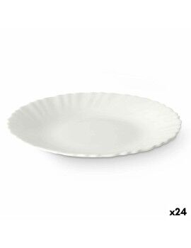 Plato de Postre Blanco Vidrio 19 x 2 x 19 cm (24 Unidades)