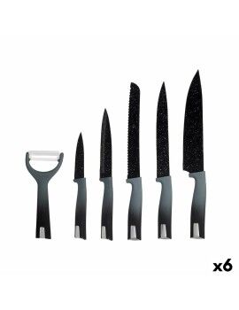 Set de Cuchillos Negro Acero Inoxidable Polipropileno (6 Unidades) 6 Piezas