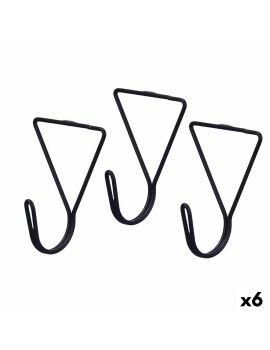 Colgadores Negro Metal Triangular Set 3 Piezas (6 Unidades)