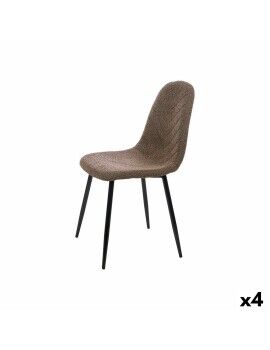 Cadeira Castanho Tecido Pele de carneiro 45 x 89 x 53 cm (4 Unidades)
