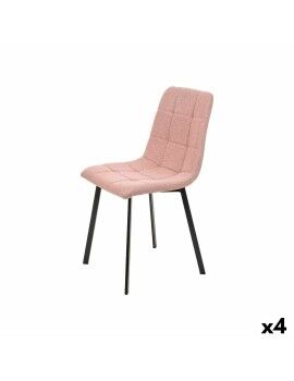 Cadeira Cor de Rosa Tecido 45 x 89 x 53 cm Elegante (4 Unidades)