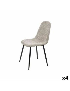 Cadeira Cinzento Tecido Pele de carneiro 45 x 89 x 53 cm (4 Unidades)