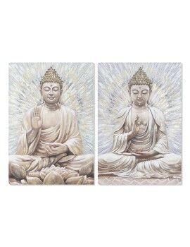 Pintura Home ESPRIT Buda Oriental 70 x 3 x 100 cm (2 Unidades)