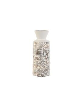 Vaso Home ESPRIT Branco Natural Madeira de mangueira Colonial 15 x 15 x 22,5 cm