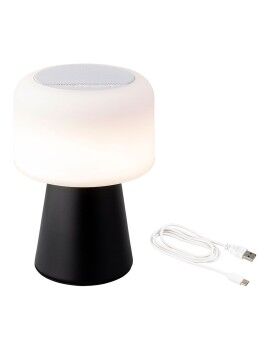 Lámpara LED con Altavoz Bluetooth y Cargador Inalámbrico Lumineo 894415 Negro 22,5 cm Recargable