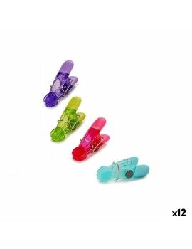 Pinzas Cierrabolsas Multicolor Caucho Plástico 4 Piezas Magnético (12 Unidades)