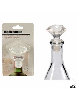 Tapón hermético para botella Transparente 4,5 x 14,5 x 8,5 cm Diamante (12 Unidades)