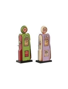 Figura Decorativa Home ESPRIT Magenta Pistacho Vintage gasolinera 7 x 4 x 17 cm (2 Unidades)