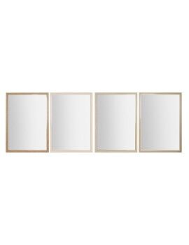 Espelho de parede Home ESPRIT Branco Castanho Bege Cinzento Cristal poliestireno 66 x 2 x 92 cm...