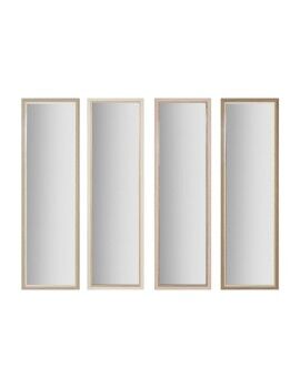 Espelho de parede Home ESPRIT Branco Castanho Bege Cinzento Cristal poliestireno 35 x 2 x 132 cm...