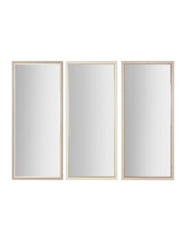 Espelho de parede Home ESPRIT Branco Castanho Bege Cinzento Cristal poliestireno 67 x 2 x 156 cm...