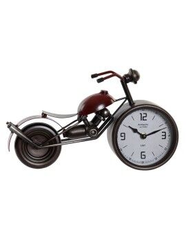 Reloj de Mesa Home ESPRIT Rojo Metal Cristal Madera MDF Moto Vintage 32,5 x 10 x 18 cm