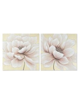 Cuadro Home ESPRIT Shabby Chic Amapola 80 x 3 x 80 cm (2 Unidades)