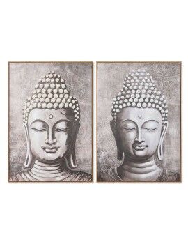 Pintura Home ESPRIT Buda Oriental 70 x 3,5 x 100 cm (2 Unidades)