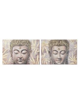 Pintura Home ESPRIT Buda Oriental 120 x 3 x 80 cm (2 Unidades)