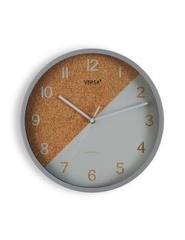 Relógio de Parede Versa Cork Cinzento Plástico 4,5 x 30 x 30 cm