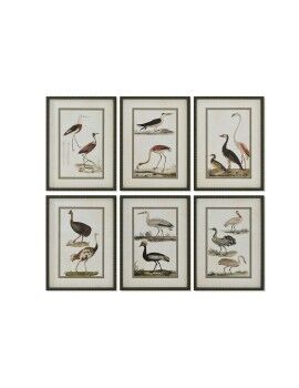 Pintura Home ESPRIT Pássaros Cottage 40 x 2,5 x 54 cm (6 Unidades)