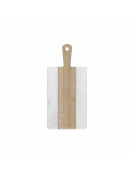 Tabla de cortar DKD Home Decor Blanco Natural Bambú Mármol Plástico Rectangular 38 x 18 x 1 cm