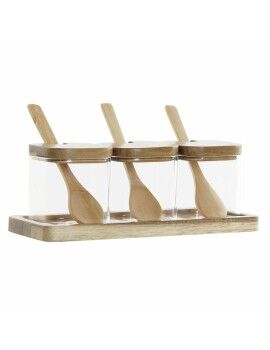 Set de 3 Botes DKD Home Decor Multicolor Transparente Natural 150 ml 20,5 x 8 x 1,5 cm