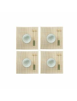 Conjunto de sushi DKD Home Decor 14,5 x 14,5 x 31 cm Verde Grés Oriental (16 Peças)