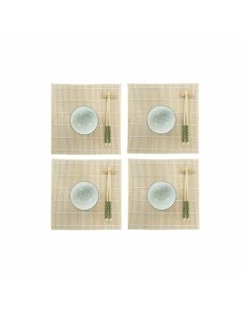 Set de Sushi DKD Home Decor 14,5 x 14,5 x 31 cm Verde Gres Oriental (16 Piezas)