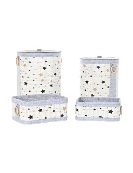 Juego de Cestas DKD Home Decor Estrellas Bambú 36 x 36 x 50 cm (4 pcs)